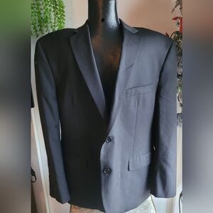Calvin Klein Mens Black Wool Blend Suit Jacket Sz.42S